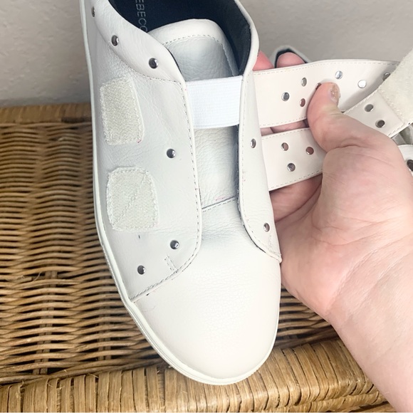 Rebecca Minkoff Natasha Chalk White Studded Platform Sneaker Slip On Size 9 - Picture 11 of 14